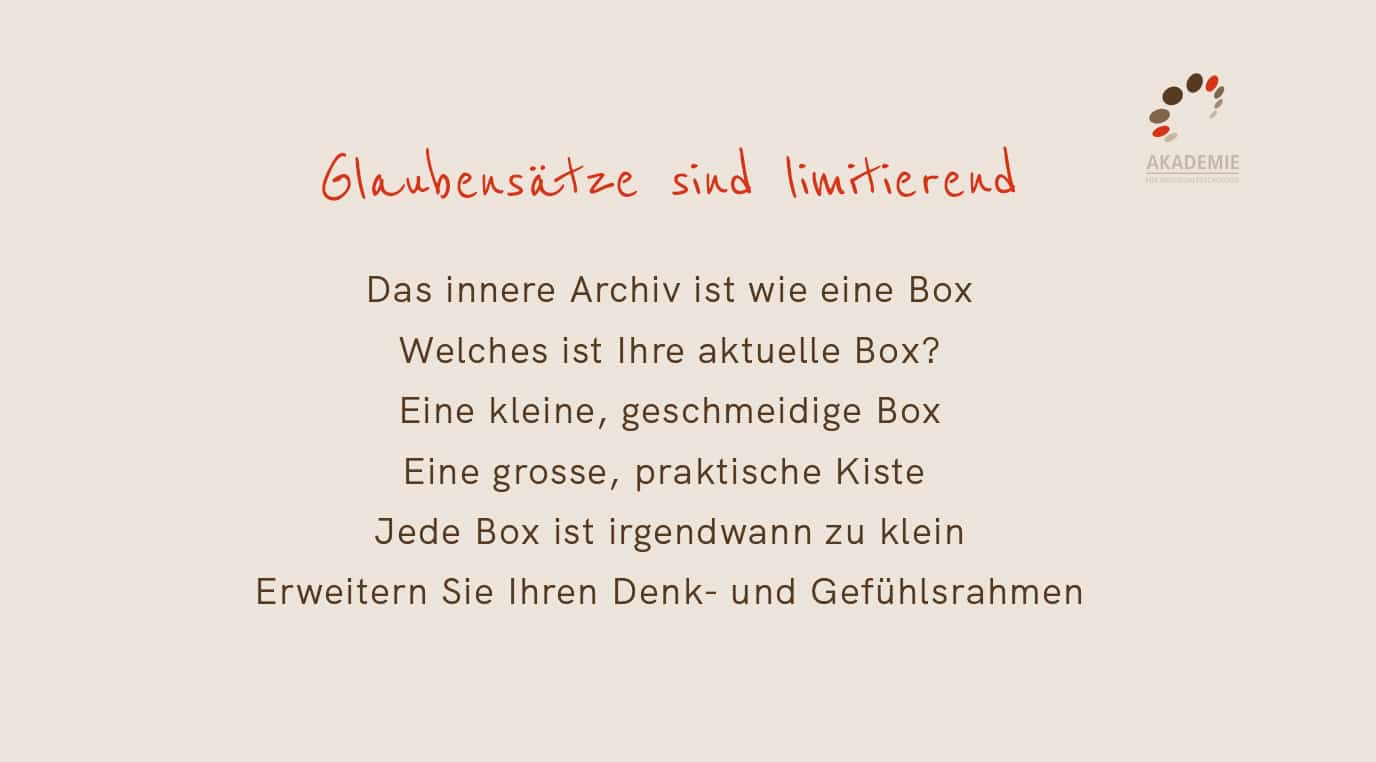 Glaubenssätze sind limitiert